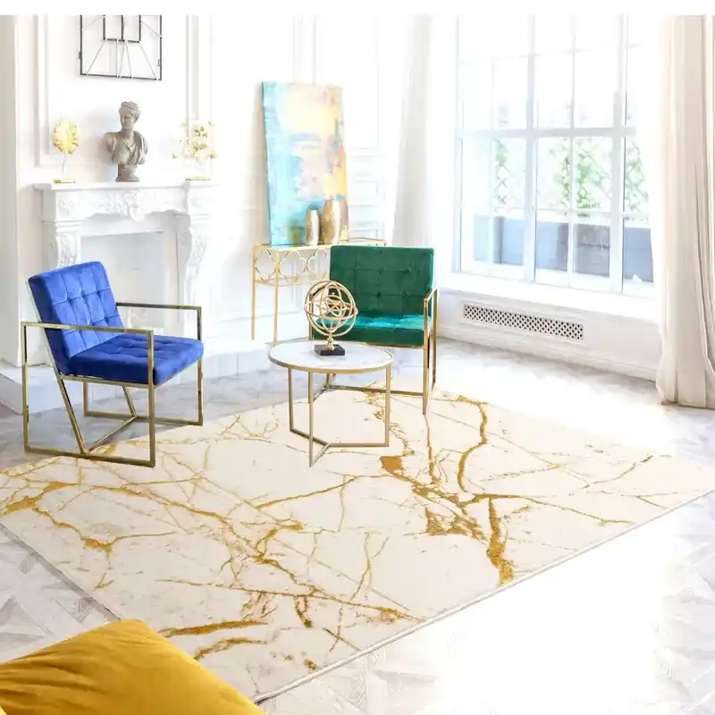 Ursula Modern Goud vloerkleed - Designer - 120 X 170 CM Merkproduct