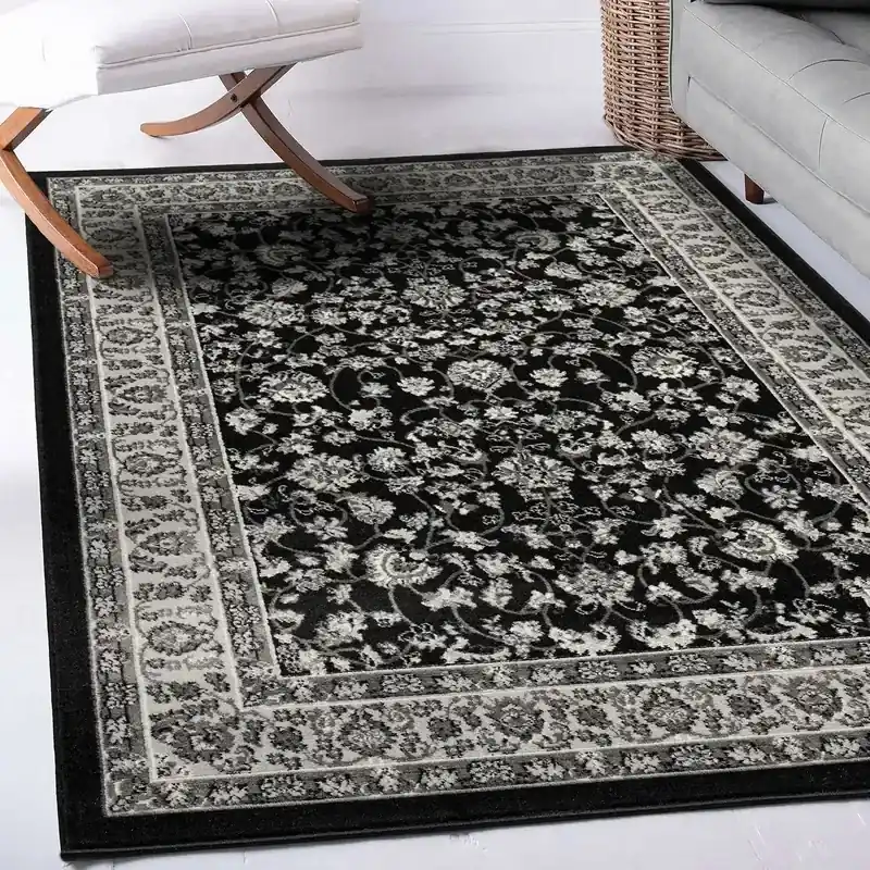 Klassiek vloerkleed - Skazar Oosters Motief Zwart/Grijs - 160 X 230 CM Nieuwe Collectie