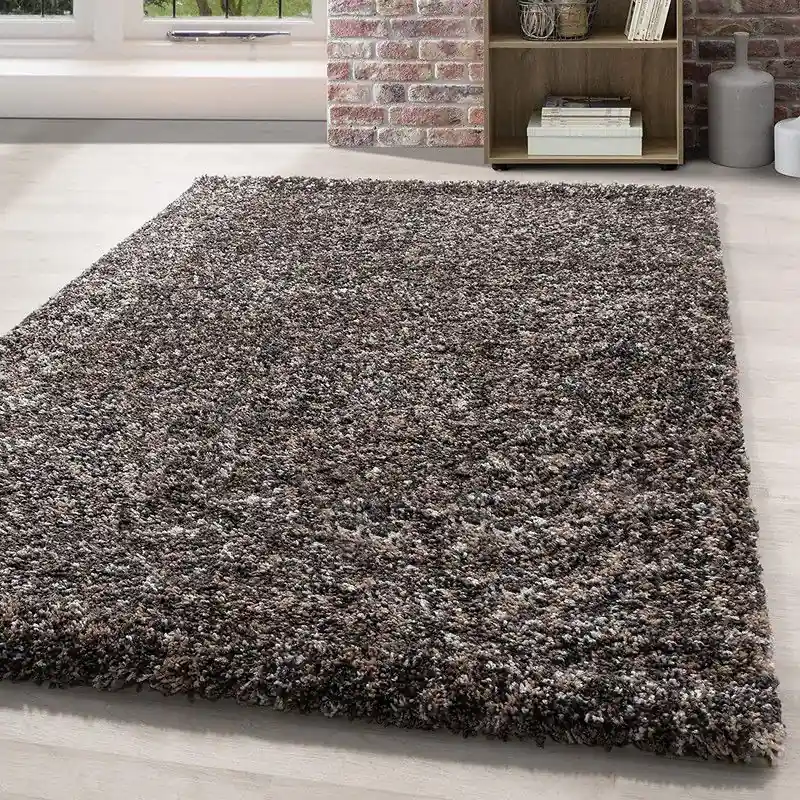 Beperkte Voorraad Hoogpolig vloerkleed - Lorium gemeleerd taupe/grijs/beige - 120 X 170 CM