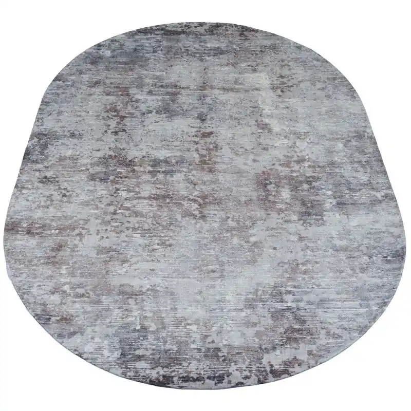 Vloerkleed Yara Silver - Ovaal 200 x 290 cm Geld-Terug-Garantie