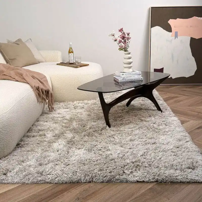 Hoogpolig vloerkleed Nika ivoor/taupe polyester - Interieur05 - 240 x 340 cm - (XL) Plaats Bestelling