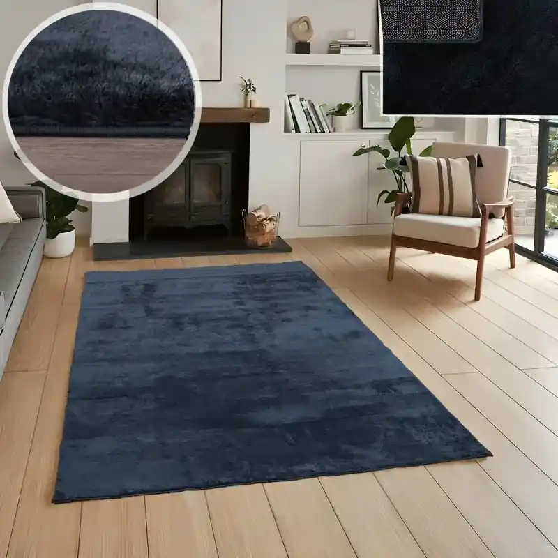 Wasbaar vloerkleed - Malaga Navy - 120 X 170 CM Authentiek