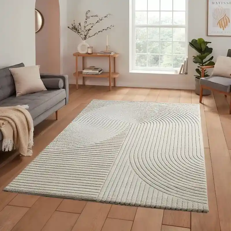 Bestel Nu Modern vloerkleed - Eliora Japandi Crème - 160 X 230 CM