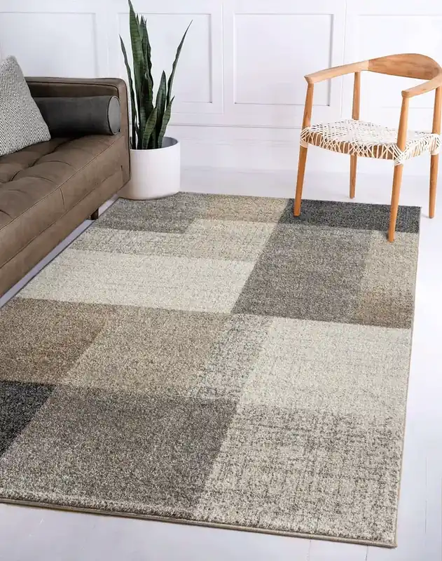 Belos Modern Beige vloerkleed - Geblokt - 160 X 220 CM Betrouwbaar