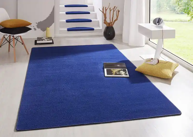 Uni Laagpolig Effen Vloerkleed - Fancy - Blauw - 200x280 cm In De Mode