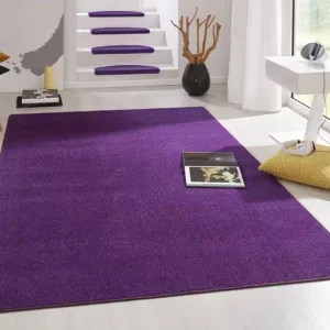 Uni Laagpolig Effen Vloerkleed - Fancy - Paars - 133x195 cm Tijdelijk Beschikbaar