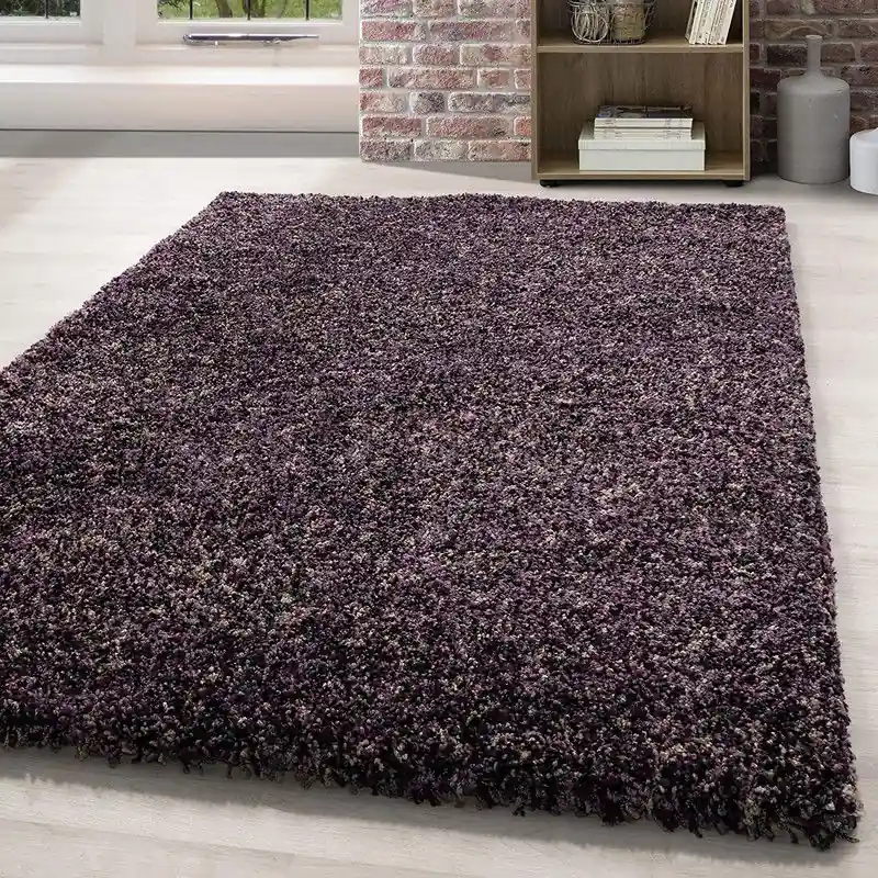 Betaalbaar Hoogpolig vloerkleed - Lorium gemeleerd paars/grijs - 200 X 290 CM