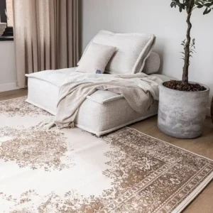 Direct Verzonden Vintage Vloerkleed Keshan Bruin/Beige - Polypropyleen - 240 x 340 cm - (XL)