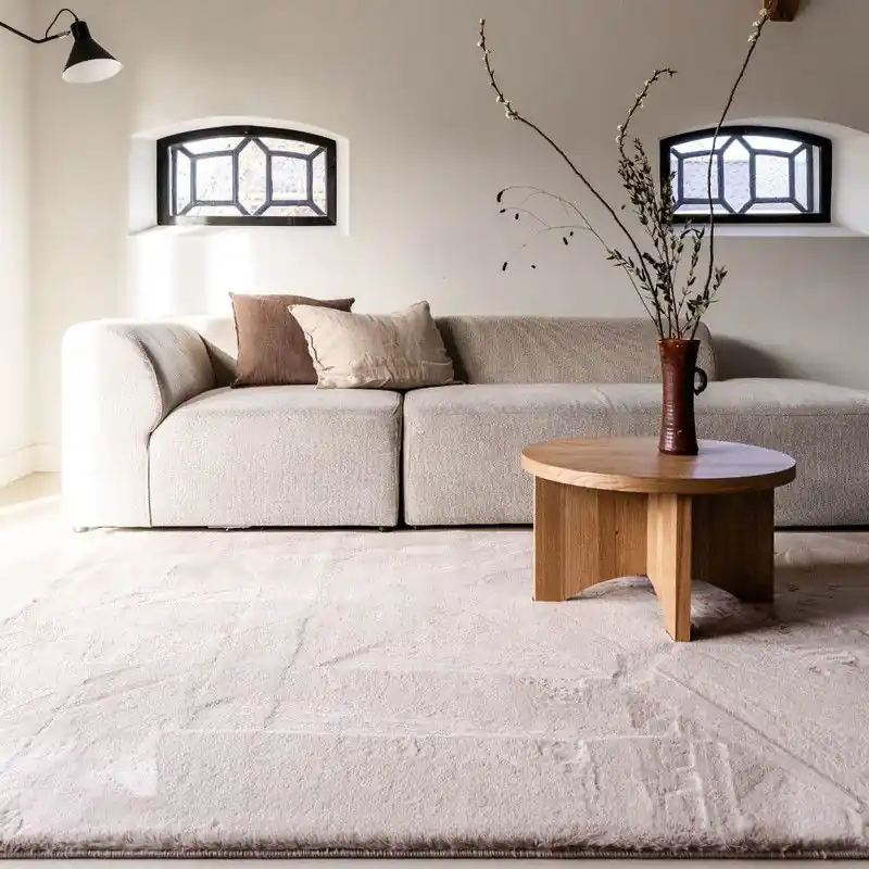 Zacht Hoogpolig Vloerkleed Lux Beige / Taupe Beige; Taupe - Polyester - 240 x 330cm (XXL) Weekendaanbieding
