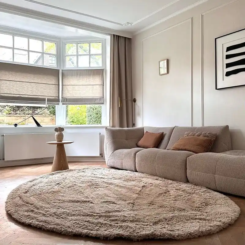 Express Levering Hoogpolig Organisch vloerkleed Furr Stone bruin - Interieur05 - Polyester - 200 x 290 cm - (L)