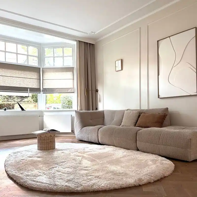Koop Vandaag Organisch hoogpolig vloerkleed Odelia beige/wit - Interieur05 Beige; Wit - Polyester