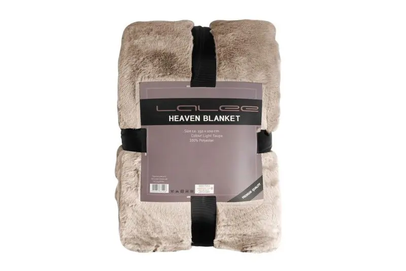 Wereldwijde Verzending Heaven Soft Plaid- Fluffy Deken - Hoogpolig, 100% Polyester, Super Soft Touch - Licht Taupe- 150x200 CM