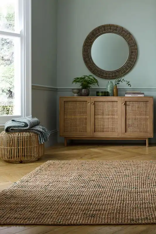 Jute Vloerkleed Boucle Naturel / Groen - 200x290 cm Bulkbestelling