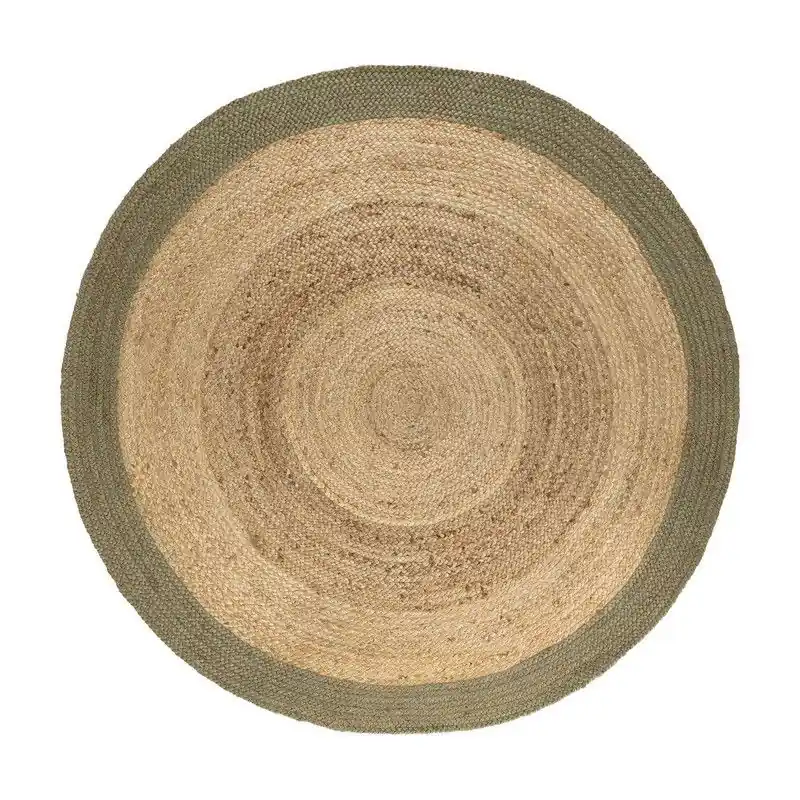 Rond vloerkleed Jute Naturel/Groen Koop Online