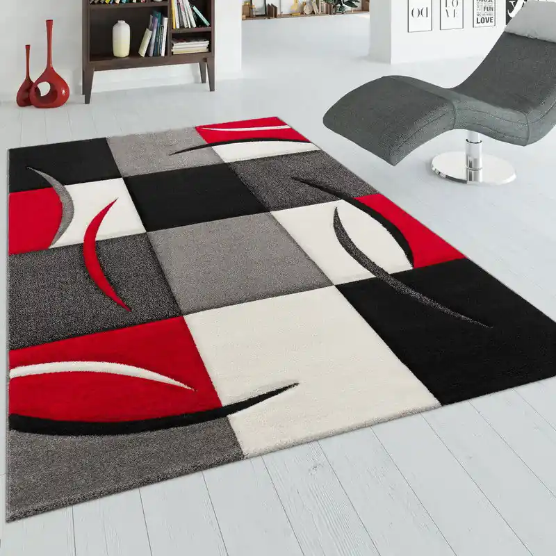 Laagpolig Vloerkleed - Diamesa - Modern - Rood - 80x150 cm Tijdelijk Beschikbaar