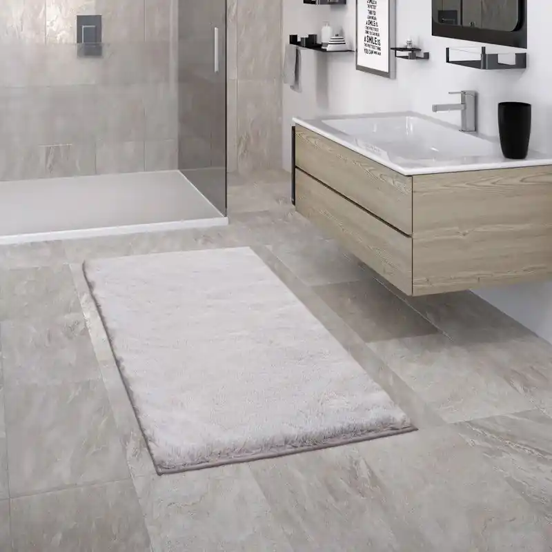 Veilige Betaling Badkamer Vloerkleed Comfy - Grijs - 70x120 cm
