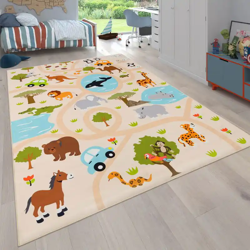 Kindervloerkleed - Binola - Stad & Dieren - Multi - 200x290 cm Trendy