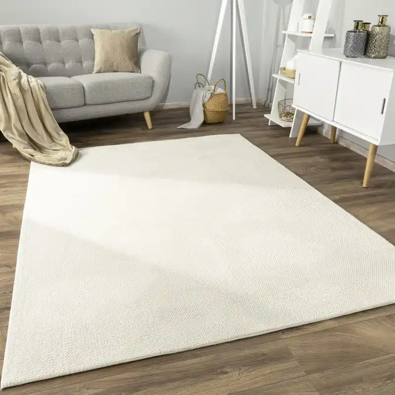 Shop Nu Laagpolig Effen Vloerkleed Sevaria - Creme - 120x160 cm