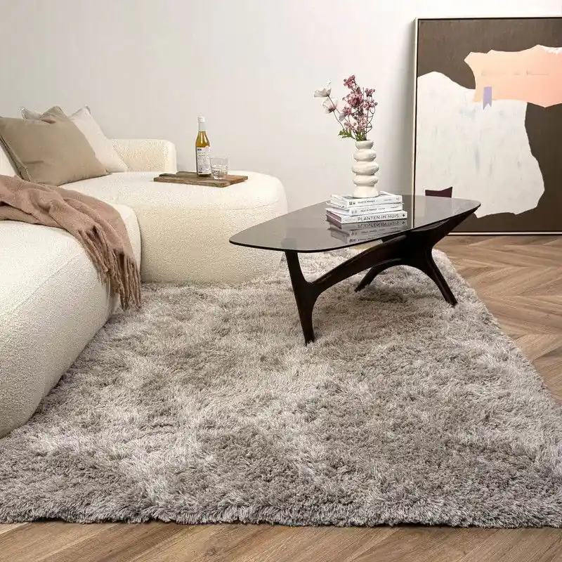 Favoriet Hoogpolig vloerkleed Nika zand polyester - Interieur05 Beige
