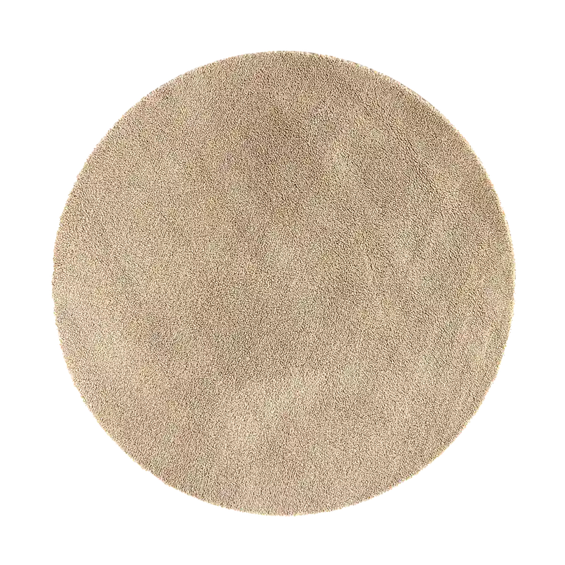 Professioneel Metta rond vloerkleed teddystof beige - Ø 200 cm