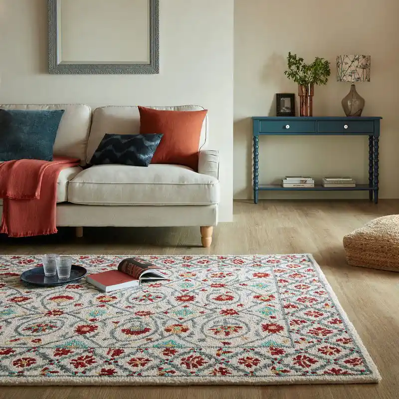 Laagpolig vloerkleed Iris Traditional - Klassiek - Oosters - Rood / Blauw - 200 x 290 cm Betaalbaar