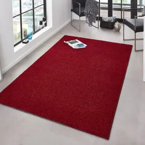 Laagpolig Velours Vloerkleed - Designer Pure - Rood - 200x300 cm In De Mode