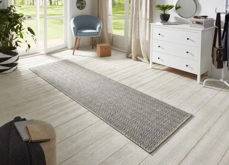 Loper Laagpolig Sisal Look - Geschikt voor Binnen & Buiten - Grijs / Antraciet - 80x150 cm Rechtstreeks Van De Fabrikant