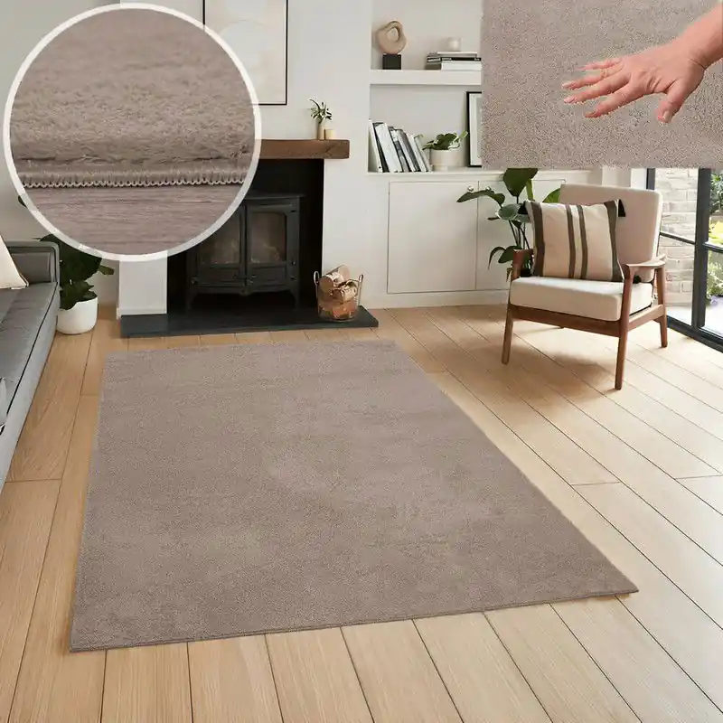 Wasbaar vloerkleed - Malaga Taupe - 120 X 170 CM Premium