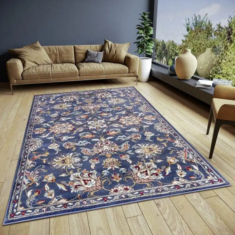 Direct Verzonden Klassiek vloerkleed - Caracci Blauw / Multi - 140 X 200 CM