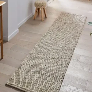 Groothandel Loper - Minerals Uni Modern Laagpolig - Wol - Bolletjes - Naturel / Beige 60X230 Cm - 60 X 230 CM