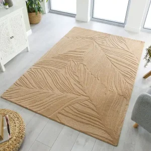 Lage Prijs Modern Wollen vloerkleed - Lino Leaf Beige - 160 X 230 CM