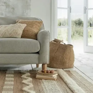 Medina vloerkleed - Jute - Laagpolig Modern - Naturel / Crème - 160 X 230 CM Goedkoop