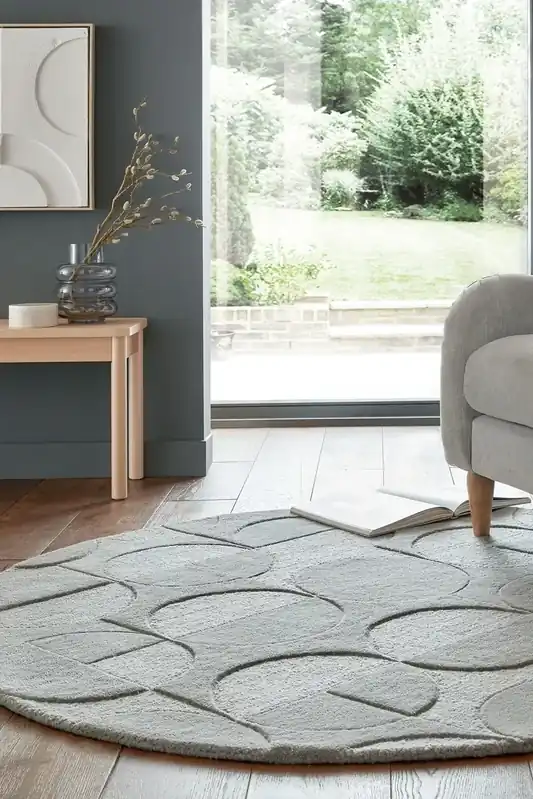 Rond Wollen vloerkleed - Gigi Grijs - 160 X 160 CM Veilige Betaling