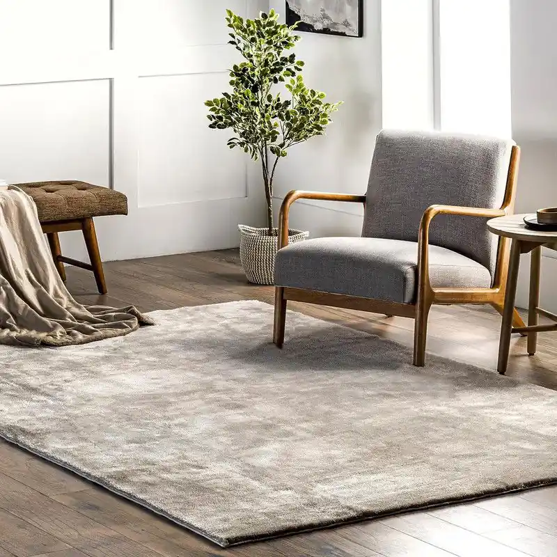Actieprijs Wasbaar vloerkleed - Solid Beige - 160 X 230 CM