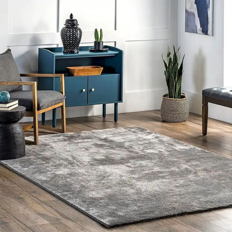 Direct Beschikbaar Wasbaar vloerkleed - Solid Grijs - 160 X 230 CM