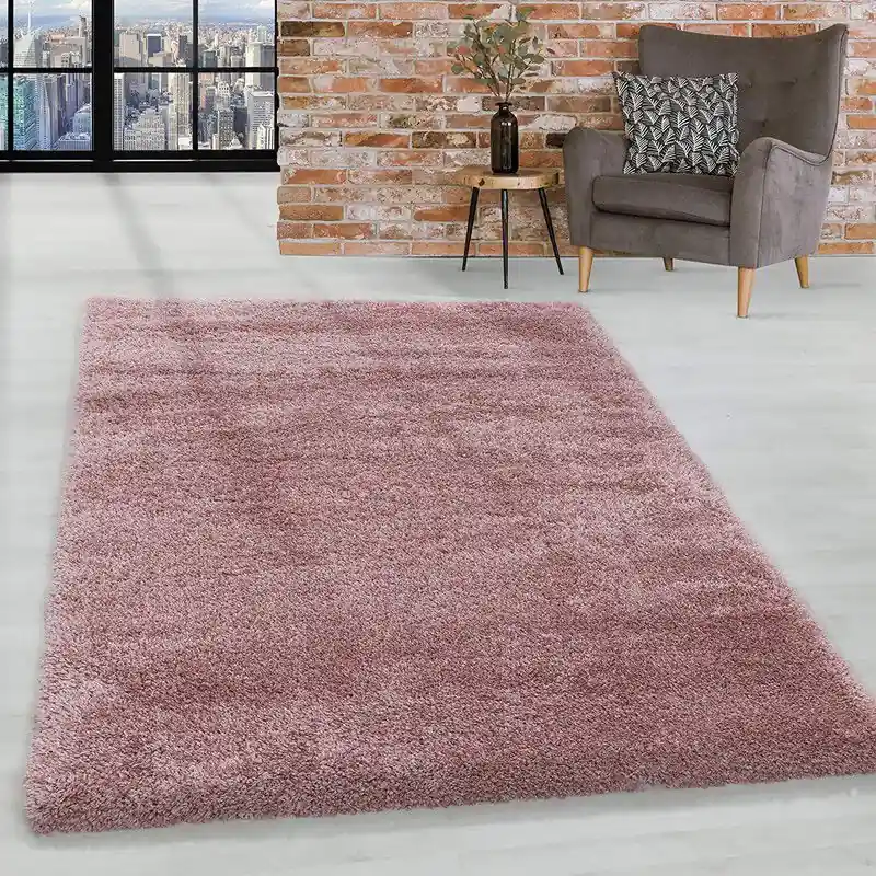 Laatste Versie Luna Hoogpolig Roze vloerkleed - Geo - 160 X 230 CM