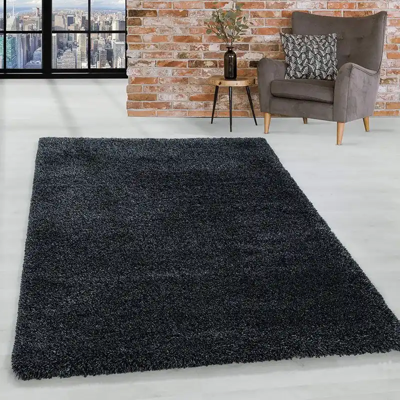 Luna Hoogpolig Antraciet vloerkleed - Geo - 160 X 230 CM Seizoensaanbieding
