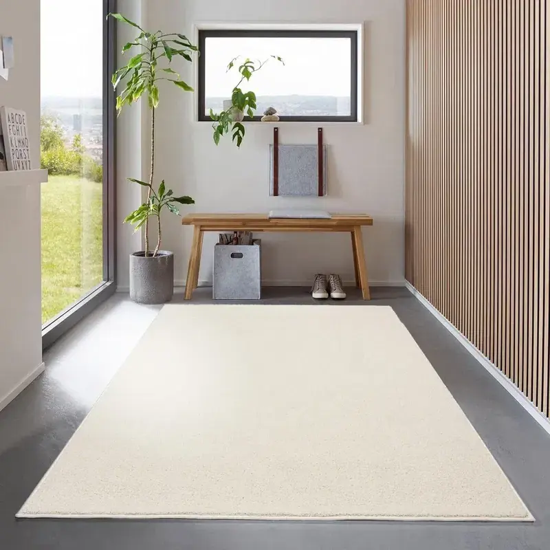 Effen vloerkleed - Ravenna crème - 120 X 170 CM Flitsaanbieding