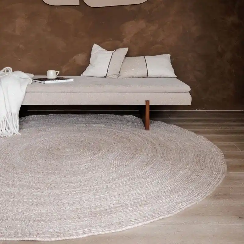 Limited Edition Rond wollen vloerkleed Gapo beige - Rond 180 Ø (L)