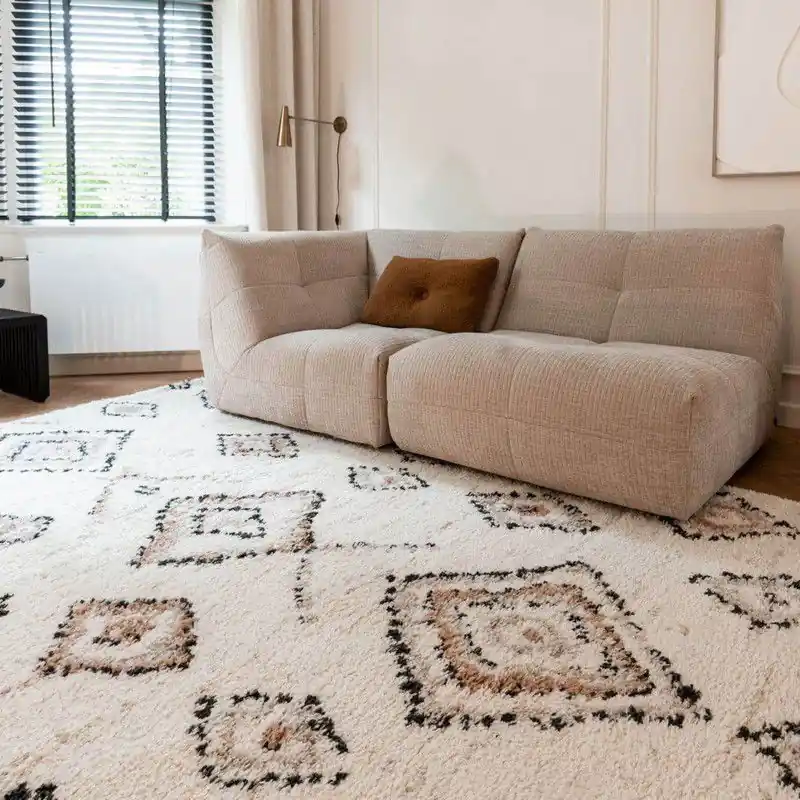 Berber Vloerkleed Hoogpolig Wit - Ikat - Polypropyleen - 160 x 230 cm - (M) Geld-Terug-Garantie