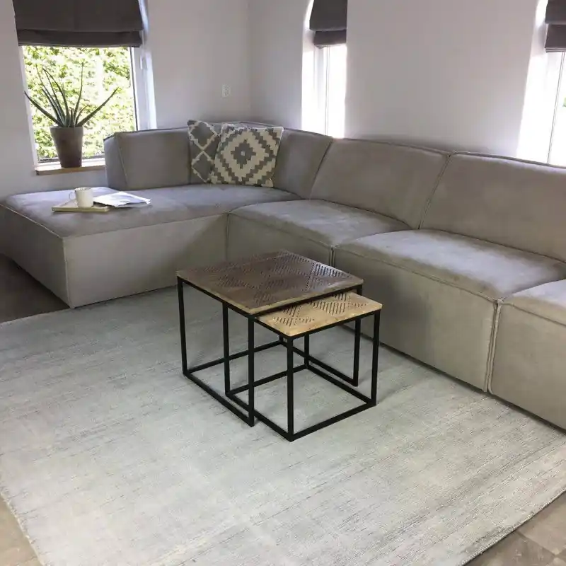 Velours Vloerkleed Grijs/Zilver – Velvet Loom - Viscose Express Levering