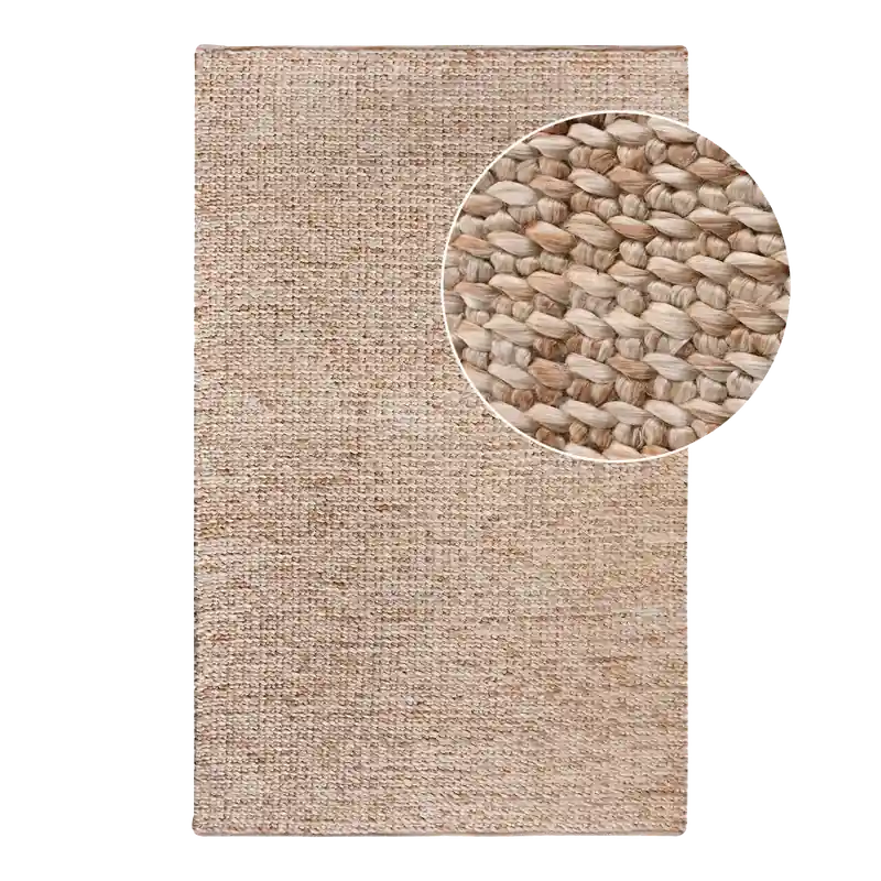 Laurens handgeweven jute vloerkleed naturel - 200 x 300 cm Exclusief