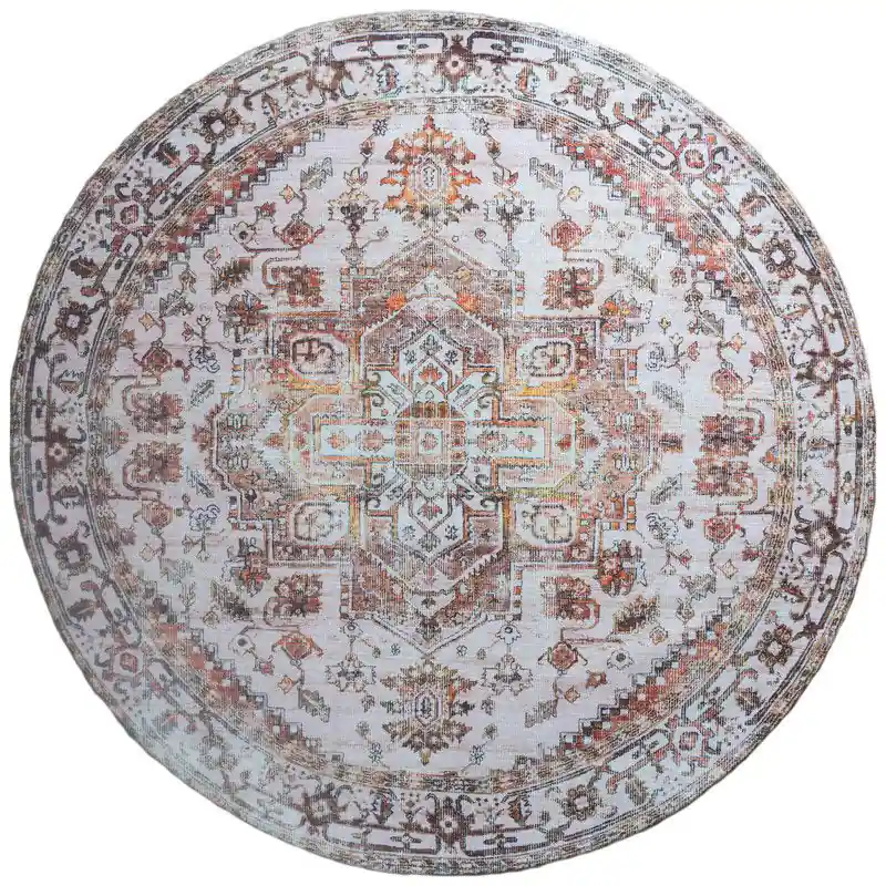 Vloerkleed Nora Bruin Rond ø200 cm Luxe
