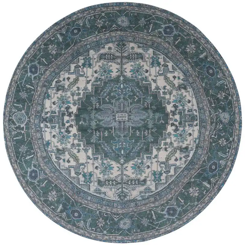 Exclusieve Aanbieding Vloerkleed Heris Green 10 Rond ø120 cm