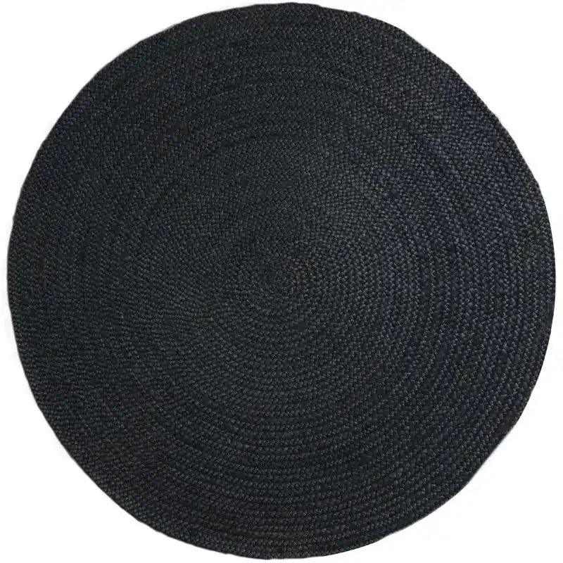 Vloerkleed Jute Rond Antraciet ø200 cm Topkwaliteit