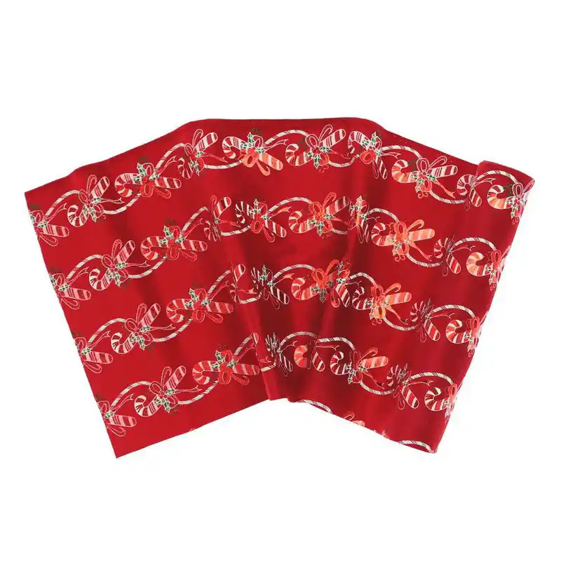 Goedkoop Decofabric Candy cane 28x300cm red