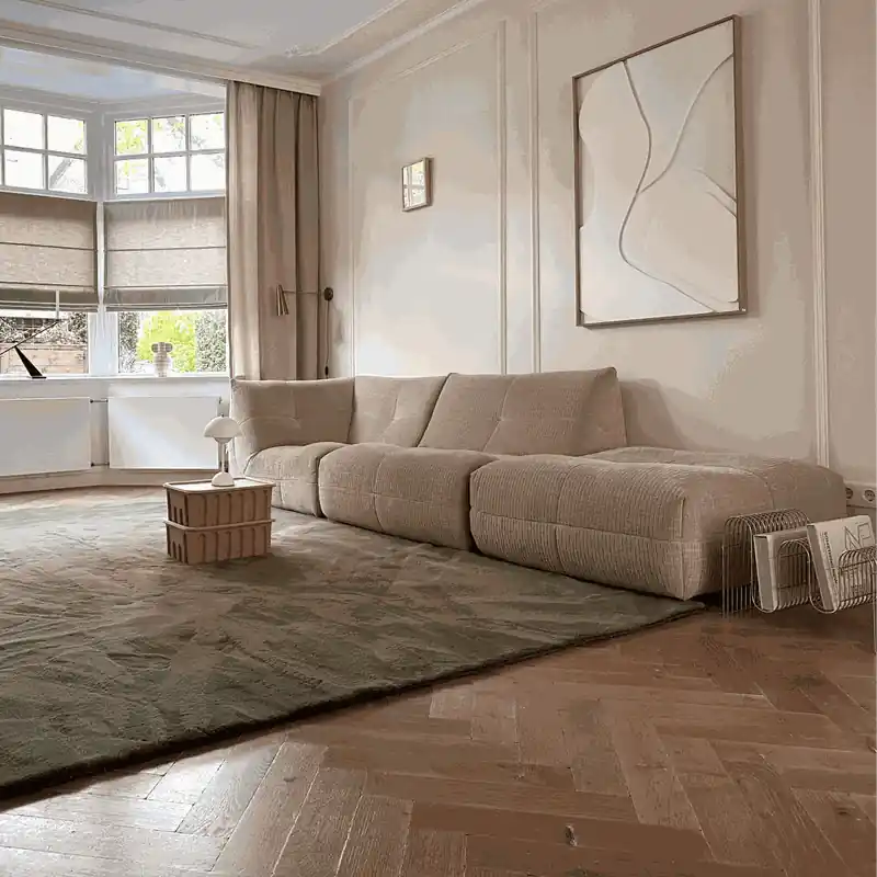 Zacht hoogpolig vloerkleed Lux groen - Polyester - 200 x 290 cm - (L) Lage Prijs
