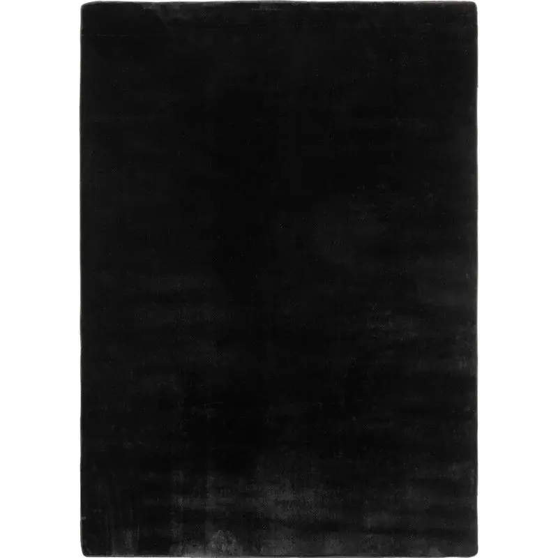 Wereldwijde Verzending JOY Effen Soft Vloerkleed – 100% Polyester – Anti-Slip - Zwart- 80x250 CM
