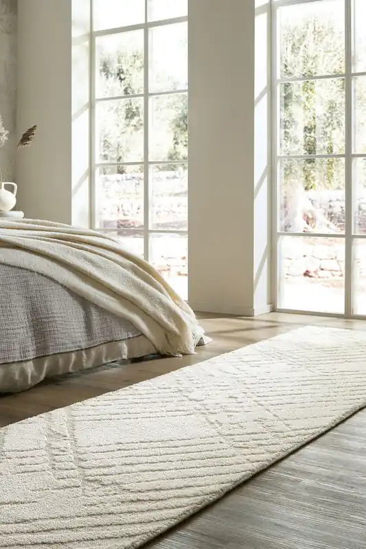 Trendy Laagpolig Loper - Remy Circular Knit - Creme 80x300cm - 80x300 cm