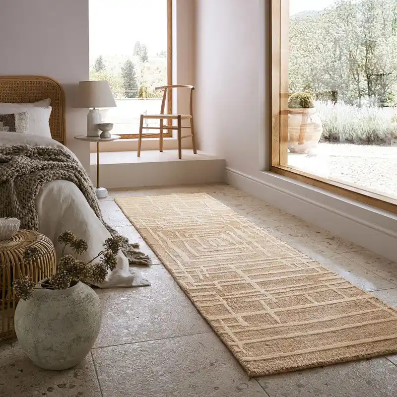 Laagpolig Loper - Rhett Circular Knit - Beige 80x300cm - 80x300 cm Beperkte Voorraad